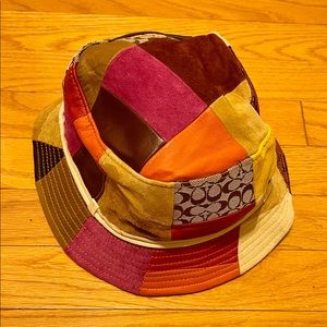 Coach Leather Suede Multi-Colored Bucket Hat P/S